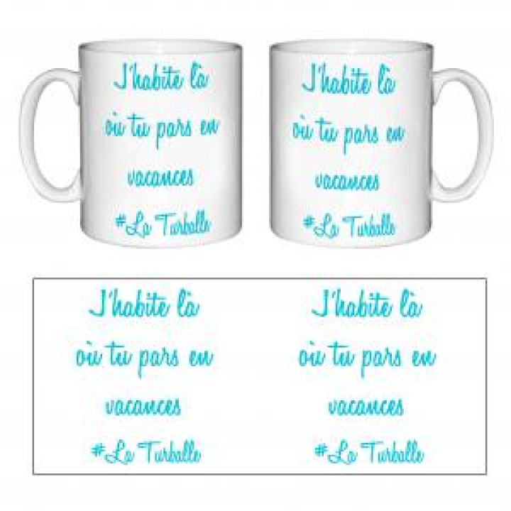 195414  Jhabite Ou Tu Pars en Vacances La Turballe Inscription Turquoise