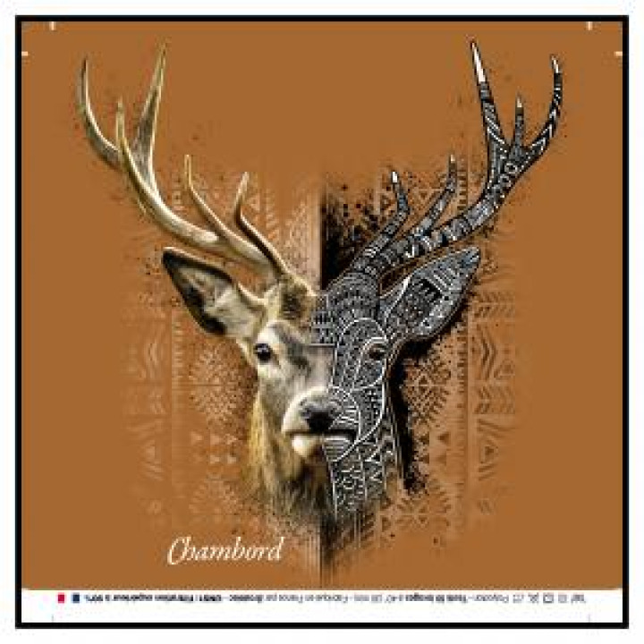 196331  Masque Cerf Native Tribes Fond Beige Terre Chambord