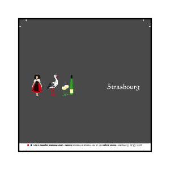 20038  Masque PersonnageCigogne Vin Strasbourg Fond Anthracite
