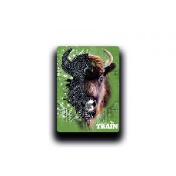 20298  Bison Native Tribes logo Safari Train Fond Kaki Beige Noir