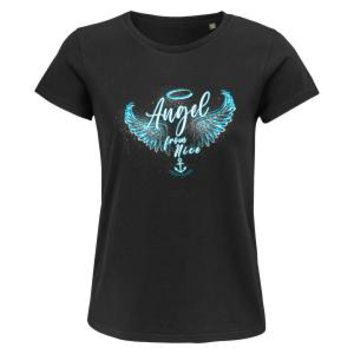 206751  Angel From Nice En Bleu sur le Tshirt Noir
