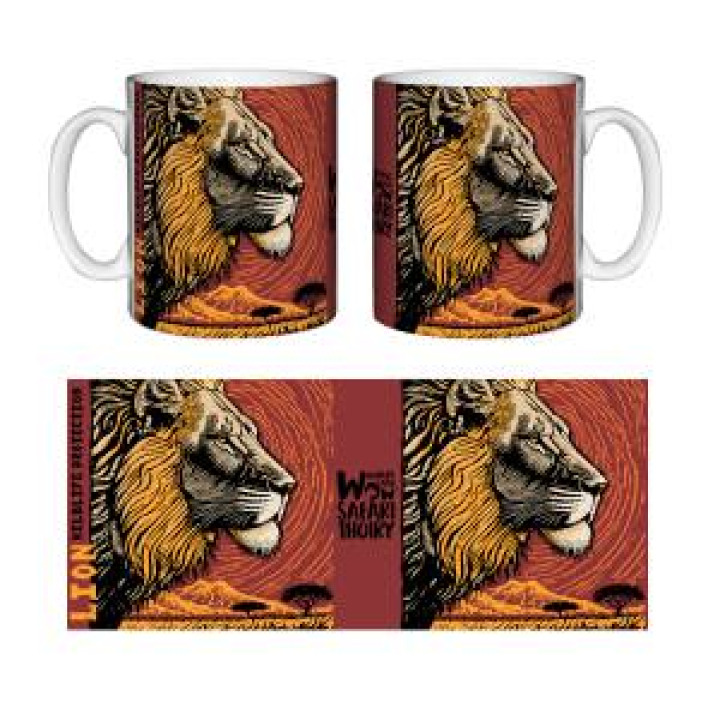 21021  Lion Linocut Zoo de Thoiry