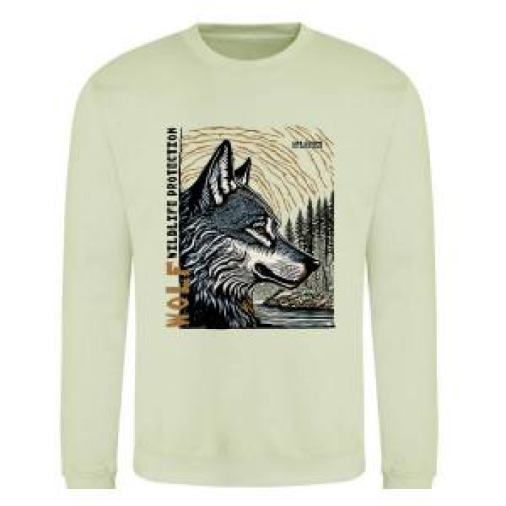 21022  Loup Linocut les Loups du Gévaudan
