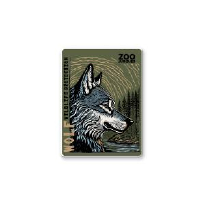 21022  Loup Linocut Zoo de Jurques