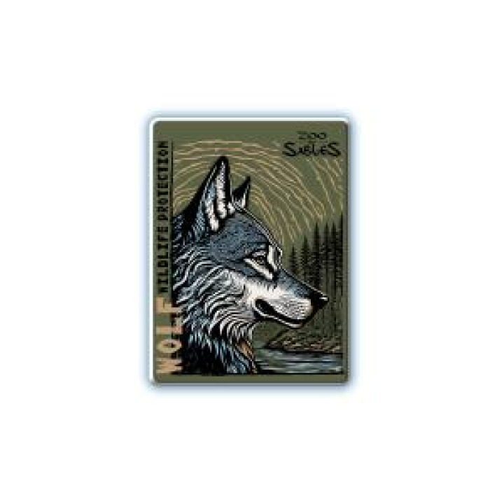 21022  Loup Linocut Zoo des Sables dOlonne