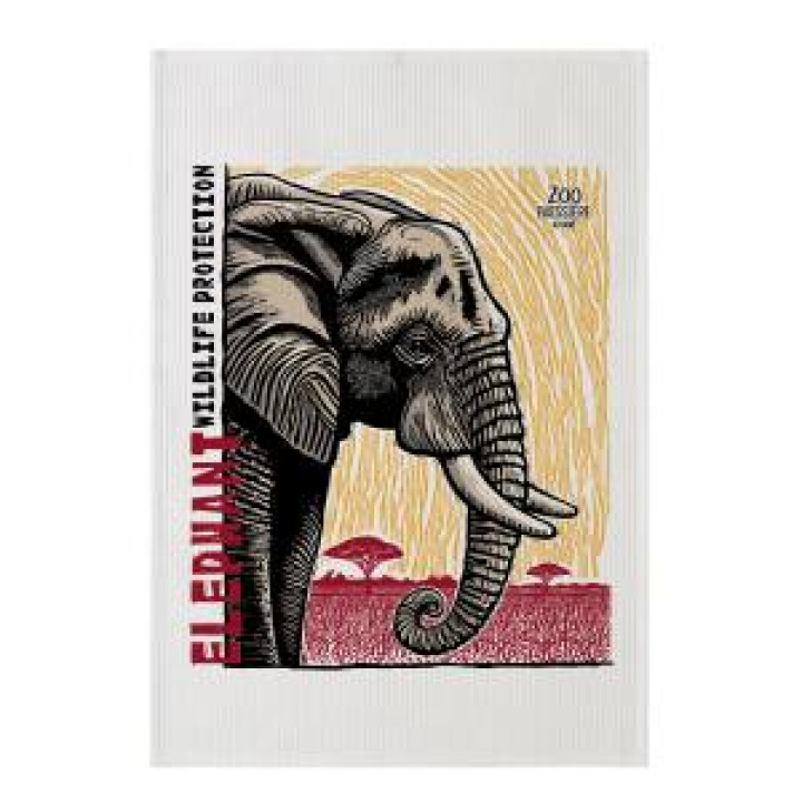 21023  Nid Dabeille Éléphant Linocut Zoo Boissière du Dore