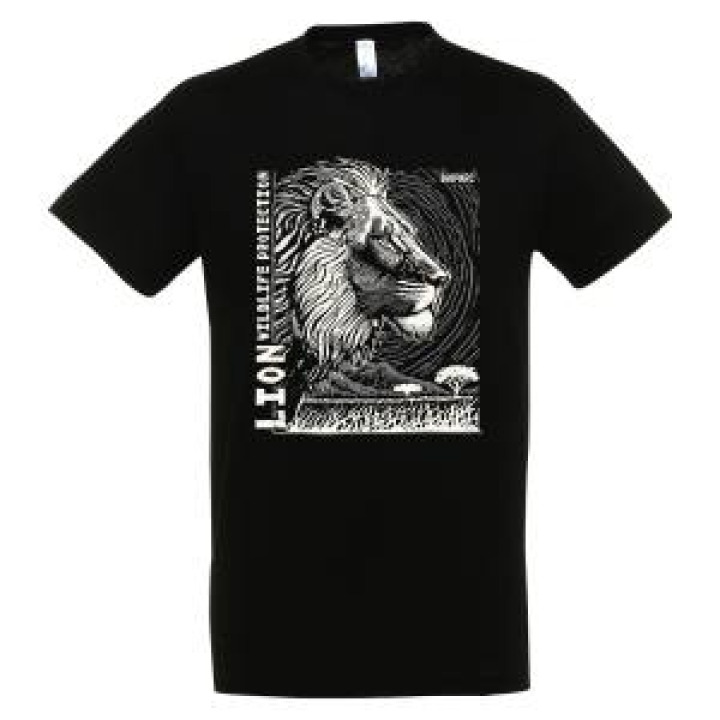 21028  Lion Linocut Gamme Black Bioparc Bioparc