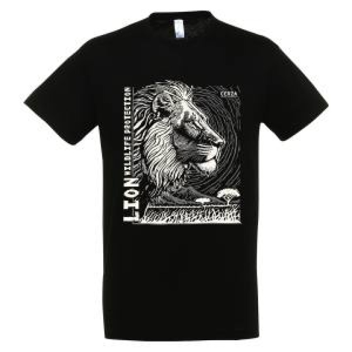 21028  Lion Linocut Gamme Black Cerza Cerza