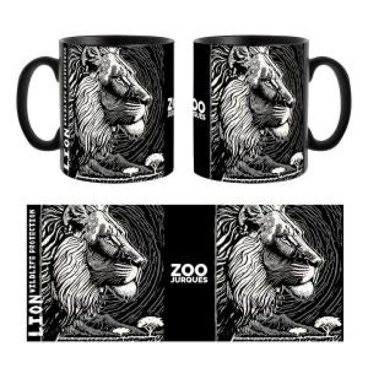 21028  Lion Linocut Gamme Black Zoo de Jurques