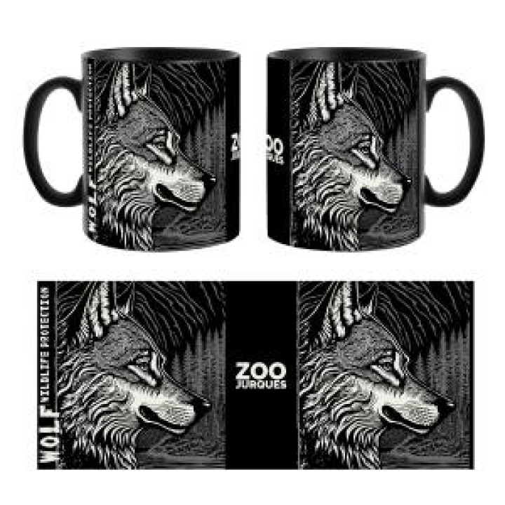 21029  Loup Linocut Gamme Black Zoo de Jurques
