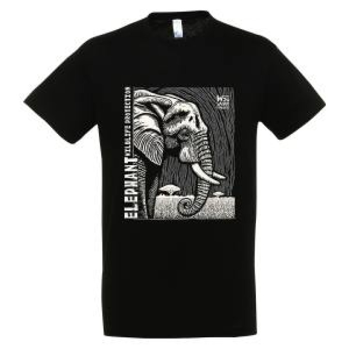 21030  Éléphant Linocut Gamme Black Safari de Peaugres