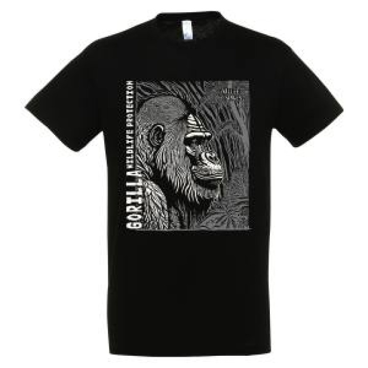 21033  Gorille Linocut Gamme Black Vallée des Singes