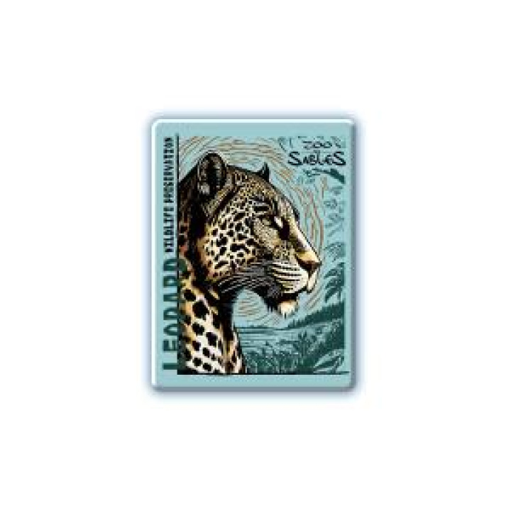 21140  Léopard Linocut Zoo des Sables dOlonne