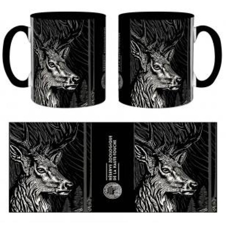 21193  Cerf Linocut Gamme Black Réserve de la Haute Touche