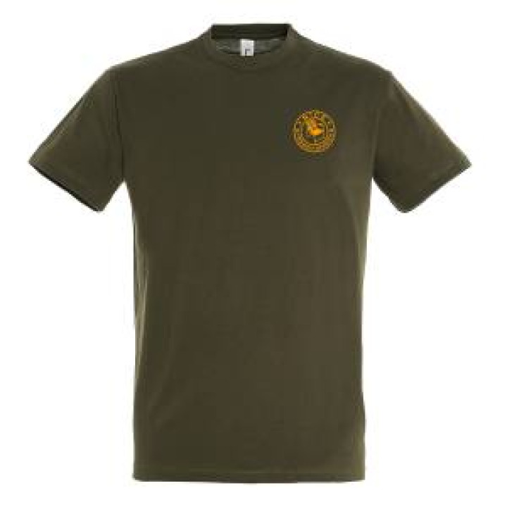21239  Nice Chaise French Riviera dans un Cercle Orange sur Tshirt Army et Blanc sur Tshirt Mari