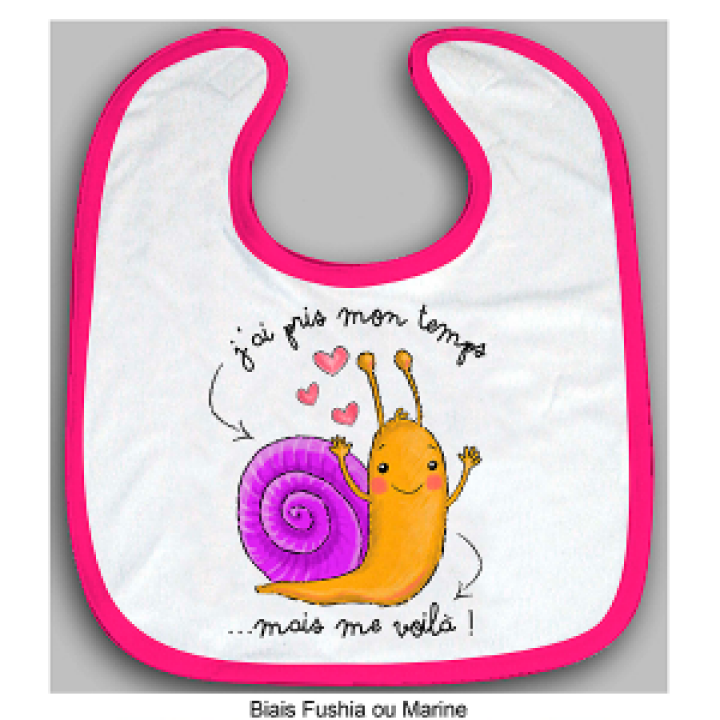 Bavoir Escargot Me Voilà  Fuschia Taille unique