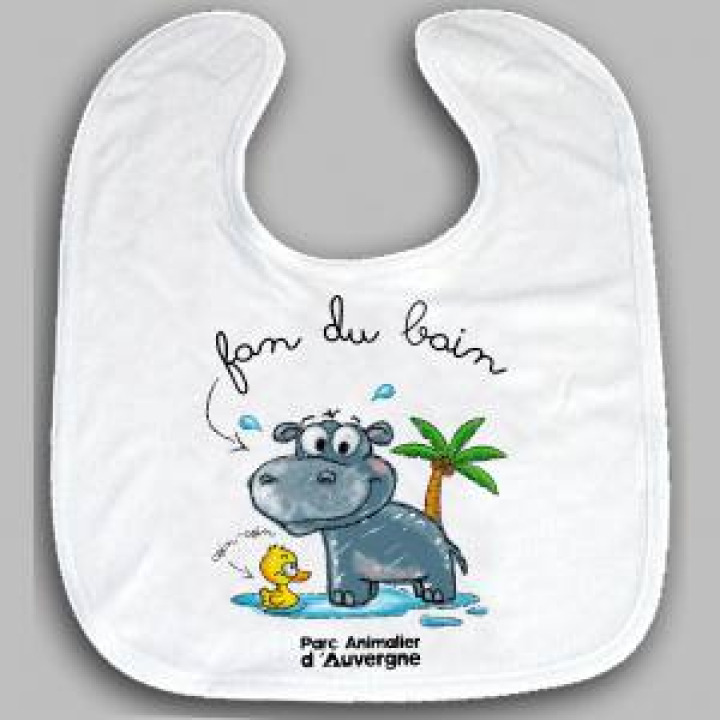 Bavoir Hippo Parc Animalier dAuvergne Blanc Taille unique