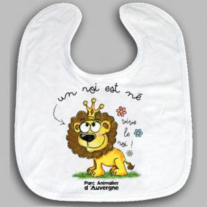 Bavoir Lion Parc Animalier dAuvergne Blanc Taille unique