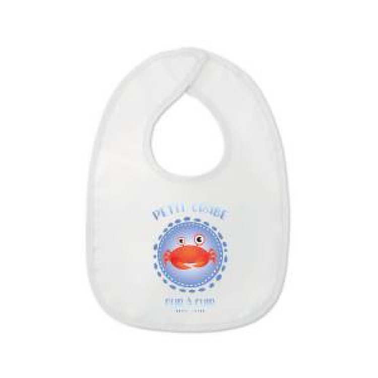 Bavoir Transfert Petit Crabe Dur &agrave; Cuire... Blanc Taille unique