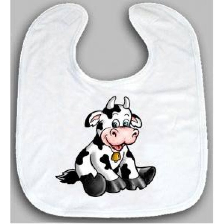 Bavoir Vache Normandie Bleu Ciel Taille unique