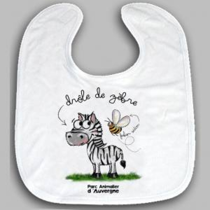 Bavoir Zèbre Parc Animalier dAuvergne Blanc Taille unique