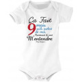 Body b&eacute;b&eacute; Ca Fait 9 Mois... Pays Basque Blanc 3/6 mois