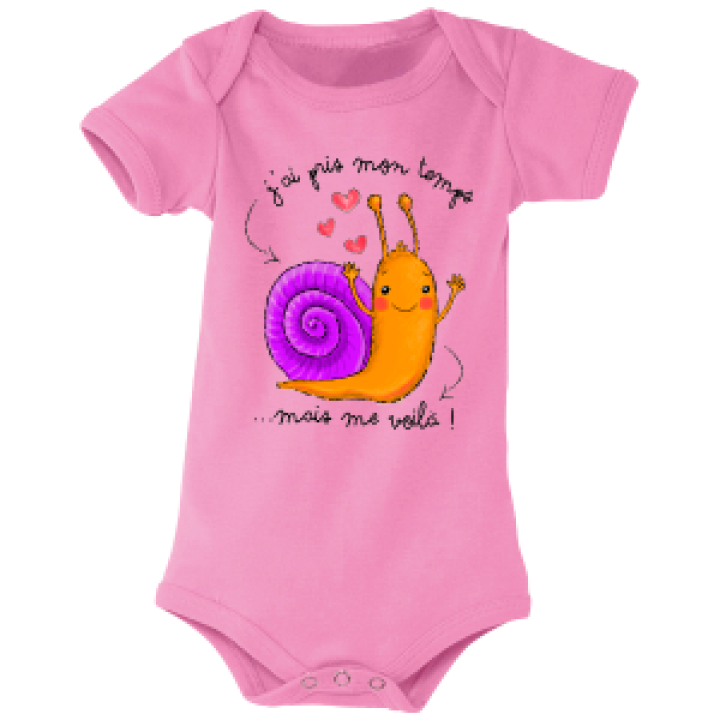 Body bébé Escargot Me Voilà  Rose Orchidée 36 mois