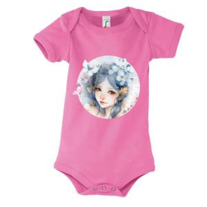 Body bébé Fée Papillons Île de Ré Rose Orchidée 36 mois