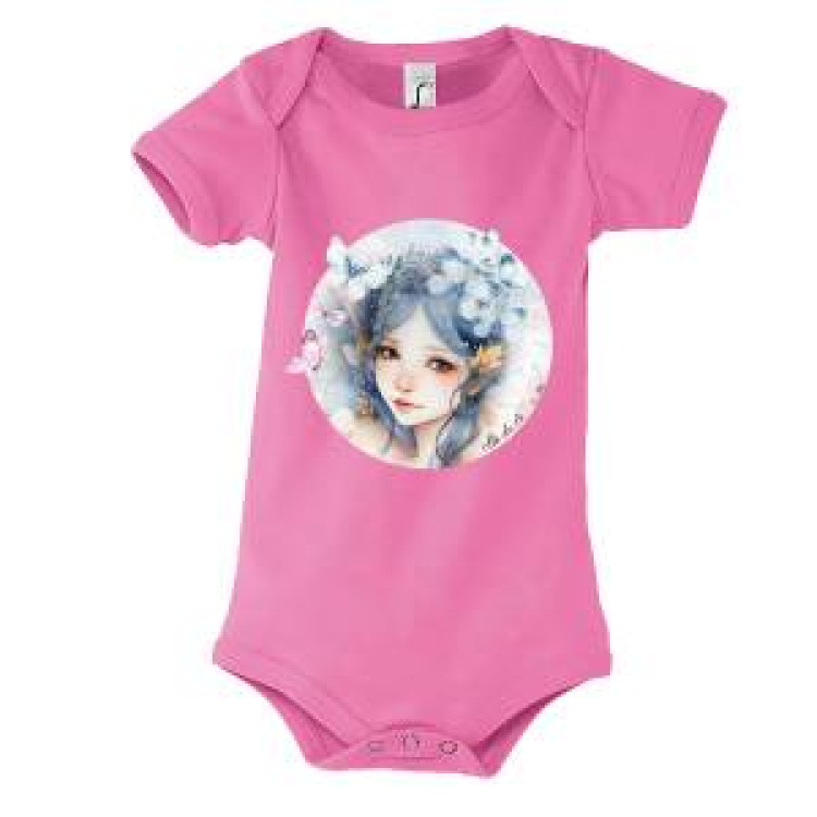 Body bébé Fée Papillons Île de Ré Rose Orchidée 3/6 mois