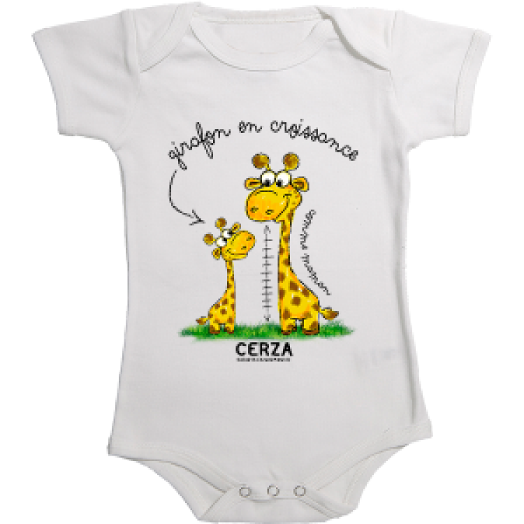 Body b&eacute;b&eacute; Girafon en Croissance Cerza Blanc 12/18 mois