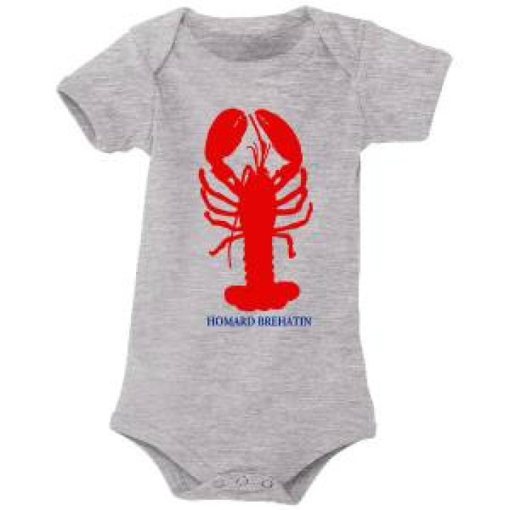 Body bébé Homard Brehantin Gris Chiné 36 mois