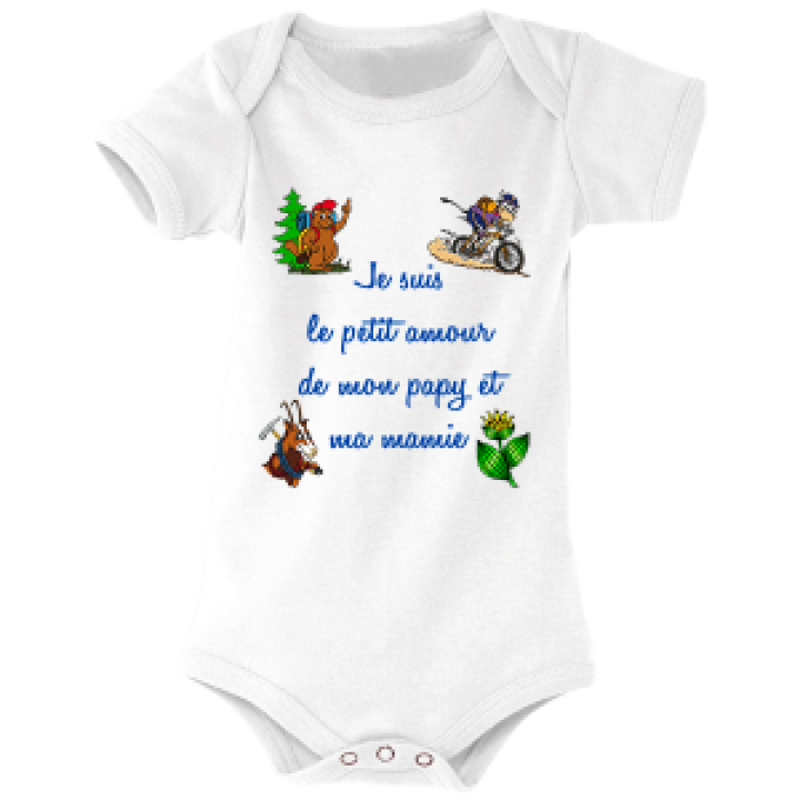 Body bébé Je suis le Petit Amour Pas de Nom de ville Aqua 612 mois