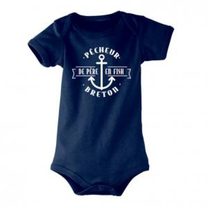 Body bébé Pêcheur Breton de Père en Fish French Marine 612 mois