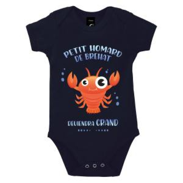 Body b&eacute;b&eacute; Petit Homard de Br&eacute;hat... French Marine 12/18 mois