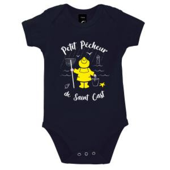 Body bébé Petit Pêcheur dun Jour Ciré jaune Saint Cast French Marine 612 mois