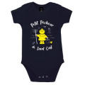 Body b&eacute;b&eacute; Petit P&ecirc;cheur d&rsquo;un Jour Cir&eacute; jaune Saint Cast French Marine 6/12 mois