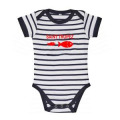 Body bébé rayé Transfert Floc 2 Poissons Saint Tropez blanc/marine 3/6 mois