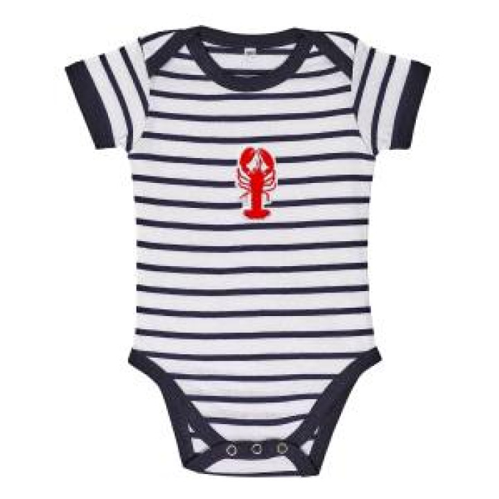 Body bébé rayé Transfert Homard Au Centre blancmarine 36 mois