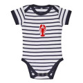 Body b&eacute;b&eacute; ray&eacute; Transfert Homard Au Centre blanc/marine 3/6 mois