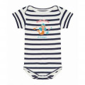 Body b&eacute;b&eacute; ray&eacute; Transfert Petite Sir&egrave;ne de Bretagne blanc/marine 3/6 mois