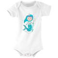 Body b&eacute;b&eacute; Reine des Sir&egrave;nes Blanc 3/6 mois