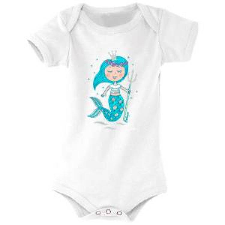 Body b&eacute;b&eacute; Reine des Sir&egrave;nes Blanc 18/23 mois