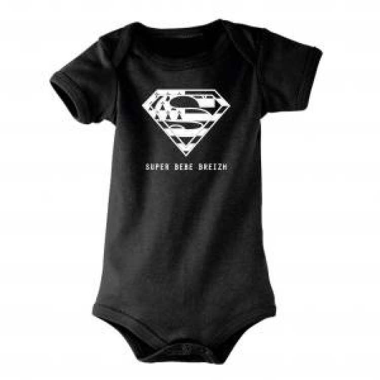 Body b&eacute;b&eacute; Superbreizh Noir 3/6 mois