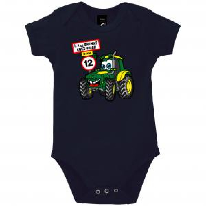 Body bébé Tracteur Île de Bréhat Exclusif French Marine 612 mois