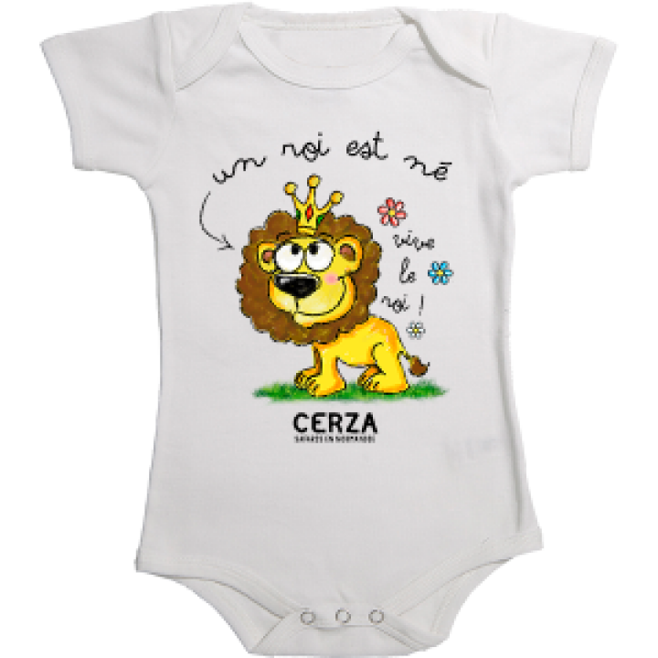 Body bébé Un Roi Est né Cerza Blanc 612 mois