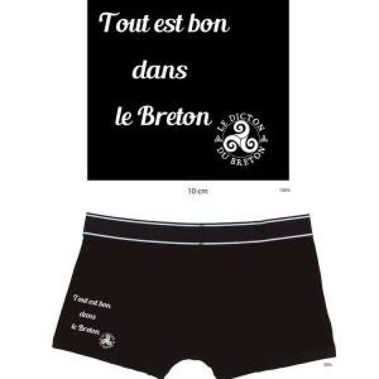 Boxer Transfert Tout Est Bon dans le Breton Noir XL