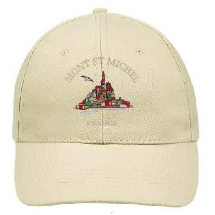 Casquette 6 panneaux Broderie logo Mont Saint Michel French Marine Taille unique