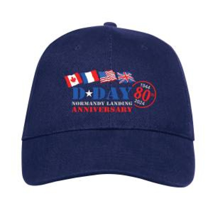 Casquette 6 panneaux E1326 Ref 35409 Broderie 80th Anniversary Drapeaux Beige Taille unique