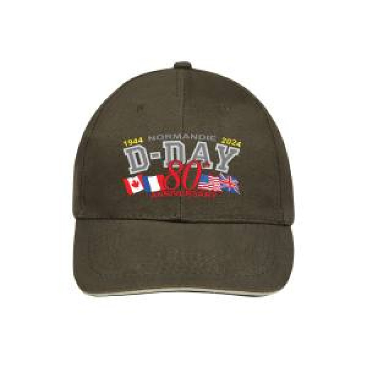 Casquette 6 panneaux E1329 Ref/ 35510 1944 Normandie 2024 D-Day 80&egrave;me Anniversary French Marine / Blanc Taille unique