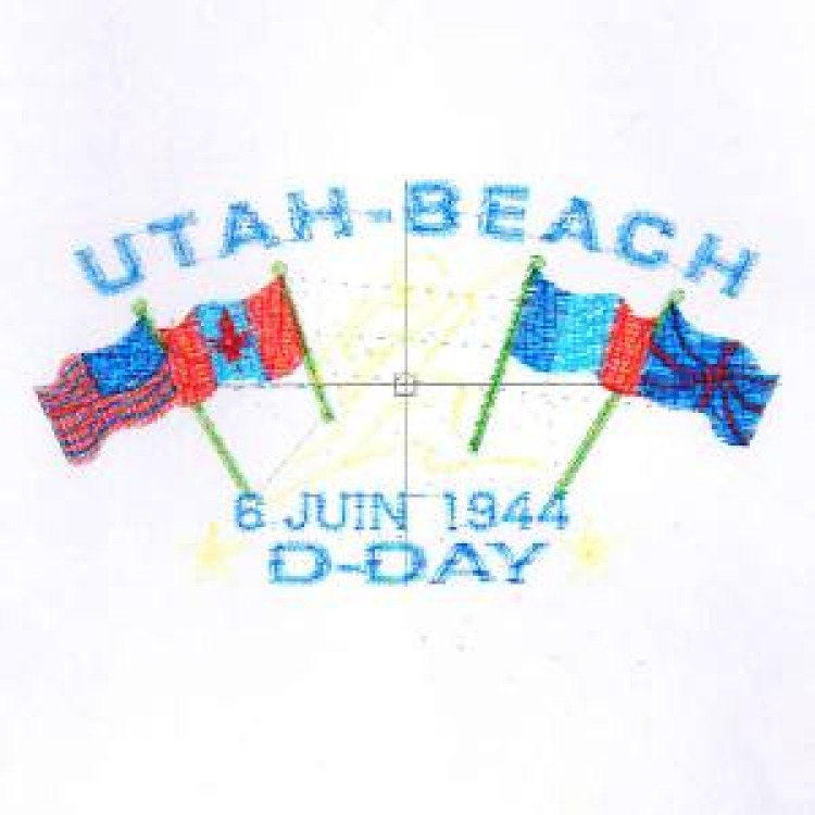 Casquette adulte Broderie E613 Ref/ 17807 Soldats Drapeau Utah Beach kaki olive/beige Taille unique